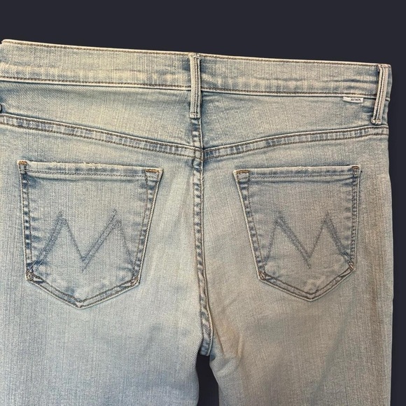 MOTHER The Stunner Zip Ankle Step Fray Jeans | Size 27 | Distressed Blue Denim - Picture 6 of 14